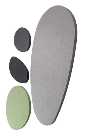 hali AOS Kiesel50 Akustikelemente in runder Form, an Wand montiert